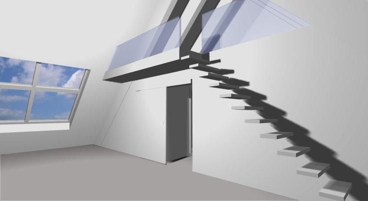 Visualisierung Wohnung im Dachgeschoss